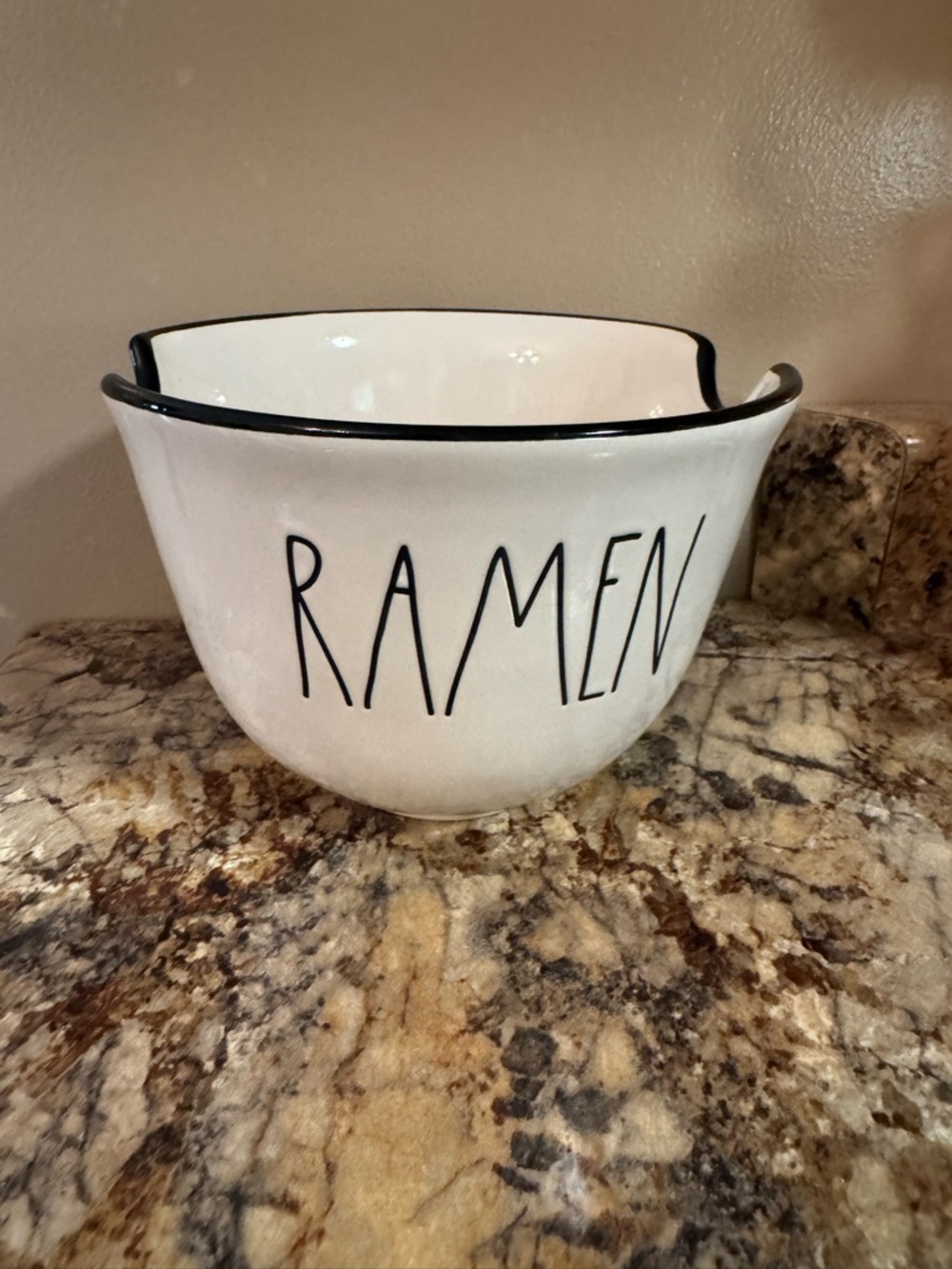 Rae Dunn Ramen Ceramic Bowl with Black Rim